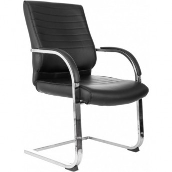 Кресло БЮРОКРАТ T-8010-LOW-V черный эко.кожа полозья металл хром Кресло БЮРОКРАТ T-8010-LOW-V черный эко.кожа полозья металл хром