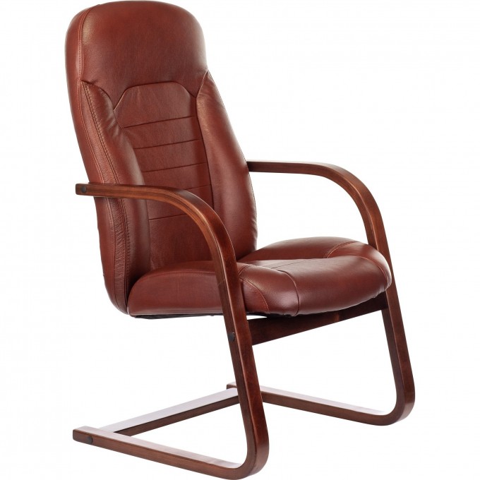 Кресло БЮРОКРАТ T-9923WALNUT-AV светло-коричневое, кожа T-9923WALNUT-AV/CH Кресло БЮРОКРАТ T-9923WALNUT-AV светло-коричневое, кожа T-9923WALNUT-AV/CH