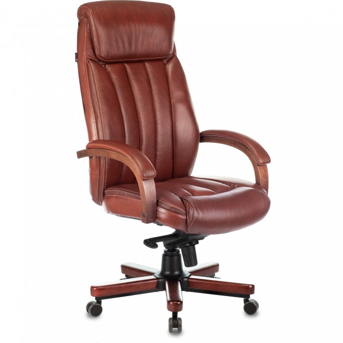 Кресло руководителя БЮРОКРАТ T-9922WALNUT светло-коричневое, кожа T-9922WALNUT/CHOK Кресло руководителя БЮРОКРАТ T-9922WALNUT светло-коричневое, кожа T-9922WALNUT/CHOK